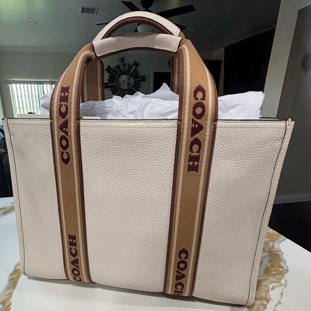 Coach Smith Coach Tote Bag cream and tan
